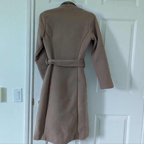 Camel colored wool wrap overcoat // XXS - Picture 3 of 7